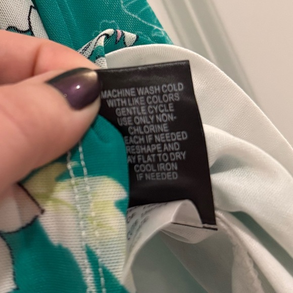 Torrid Plus Size 00 Strapless Turquoise Floral Mesh Strapless Babydoll Top - Picture 7 of 7